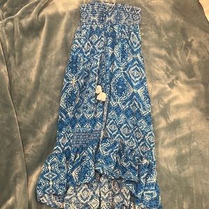 Blue/white bright hippie style skirt